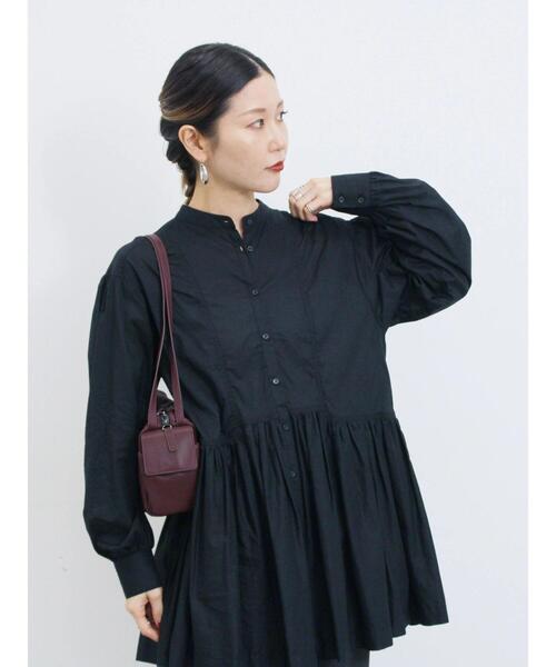 Samansa Mos2 blue（サマンサモスモスブルー）の「切り替えギャザーチュニックブラウス（シャツ/ブラウス・レディース・ブラック/シルバーグレー/レッド系その他・F）」の2枚目の写真