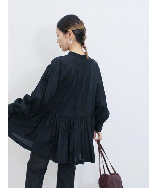 Samansa Mos2 blue（サマンサモスモスブルー）の「切り替えギャザーチュニックブラウス（シャツ/ブラウス・レディース・ブラック/シルバーグレー/レッド系その他・F）」の16枚目の写真
