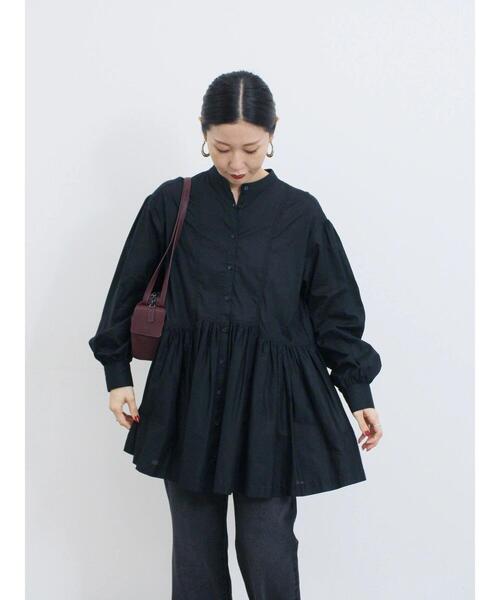 Samansa Mos2 blue（サマンサモスモスブルー）の「切り替えギャザーチュニックブラウス（シャツ/ブラウス・レディース・ブラック/シルバーグレー/レッド系その他・F）」の8枚目の写真