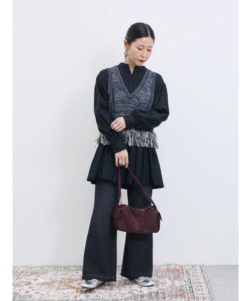 Samansa Mos2 blue（サマンサモスモスブルー）の「切り替えギャザーチュニックブラウス（シャツ/ブラウス・レディース・ブラック/シルバーグレー/レッド系その他・F）」の17枚目の写真