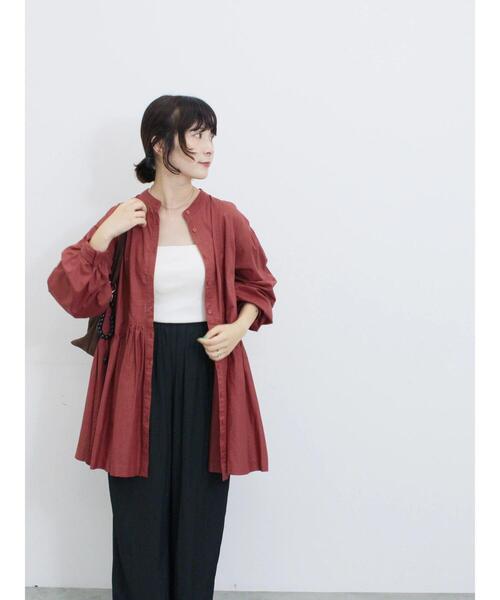 Samansa Mos2 blue（サマンサモスモスブルー）の「切り替えギャザーチュニックブラウス（シャツ/ブラウス・レディース・ブラック/シルバーグレー/レッド系その他・F）」の13枚目の写真