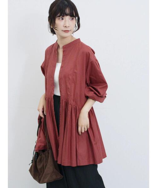 Samansa Mos2 blue（サマンサモスモスブルー）の「切り替えギャザーチュニックブラウス（シャツ/ブラウス・レディース・ブラック/シルバーグレー/レッド系その他・F）」の10枚目の写真