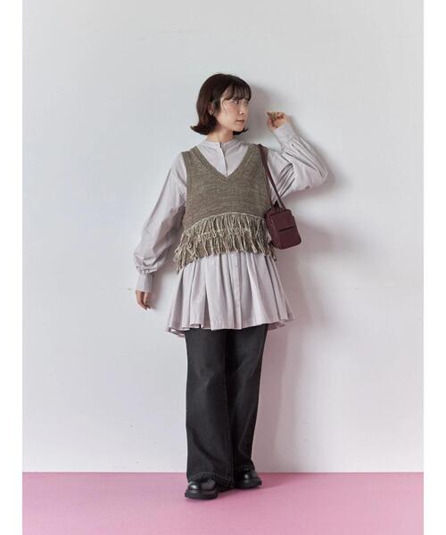 Samansa Mos2 blue（サマンサモスモスブルー）の「切り替えギャザーチュニックブラウス（シャツ/ブラウス・レディース・ブラック/シルバーグレー/レッド系その他・F）」の20枚目の写真