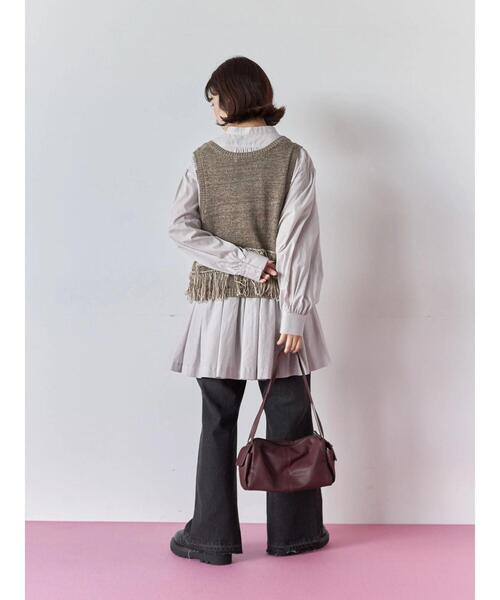 Samansa Mos2 blue（サマンサモスモスブルー）の「切り替えギャザーチュニックブラウス（シャツ/ブラウス・レディース・ブラック/シルバーグレー/レッド系その他・F）」の22枚目の写真