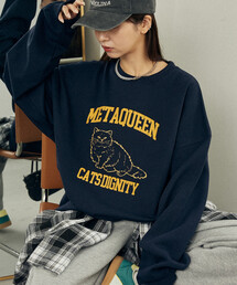 PUBLUX/パブリュクス METAQUEEN フロッキー キャット 裏起毛 スウェット 限定展開