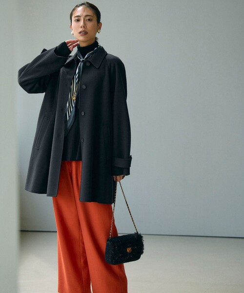 ICB(アイシービー)の「ウールワッシャーツイル ワイドストレートパンツ(その他パンツ・レディース・オレンジ系/ダルブルー系/グレー系・6/4/2/0)」の12枚目の写真