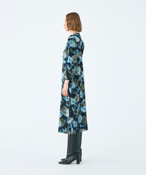 Ballsey ミラージュフルールプリント バックタックワンピース 日本製 BALLSEY（ボールジィ）の「ミラージュフルールプリント バックタック