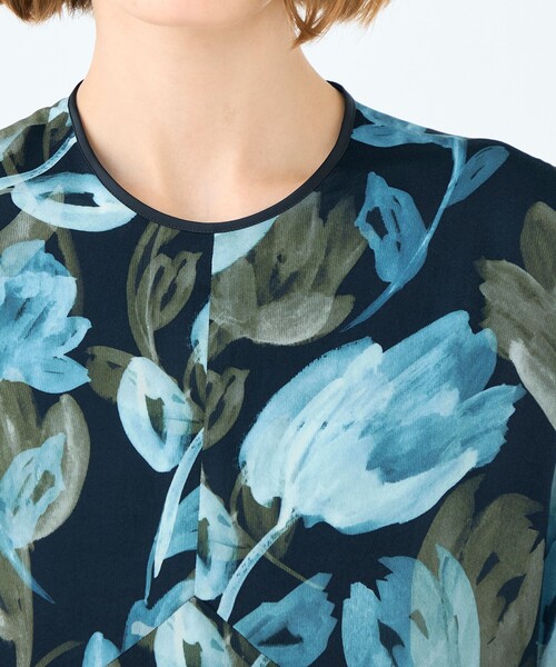 ミラージュフルールプリント バックタックワンピース（ワンピース