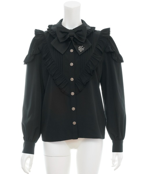 Secret Honey(シークレットハニー)の「ピンタックヨークシャツ(シャツ/ブラウス・レディース・オフホワイト/ブラック・MEDIUM)」の9枚目の写真