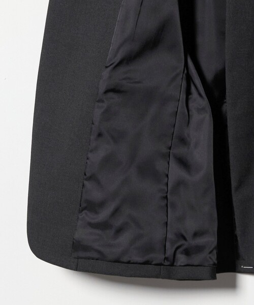 セール】ポリエステルレーヨン ノーカラー1ボタンジャケット（ノー