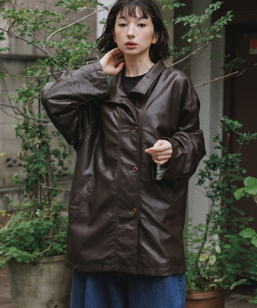 AO2（アオズ）の「Faux Leather Basic Half Coat / フェイクレザー