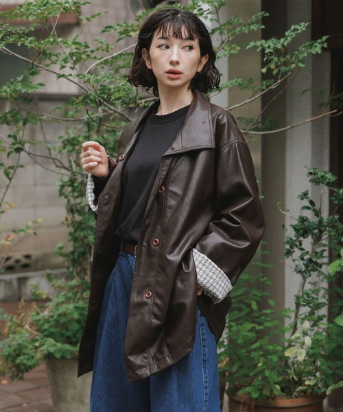 KURO デニム×レザー ハーフコート M 新品同様 KURO デニム×レザー ハーフコート M 新品同様 レザーコート メンズ 本