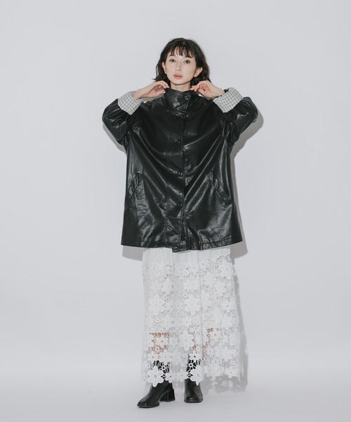 Ao2 Coat AO2(アオズ)の「Faux Leather Basic Half Coat / フェイクレザー ベーシックハーフコート(ブルゾン)」 - WEAR
