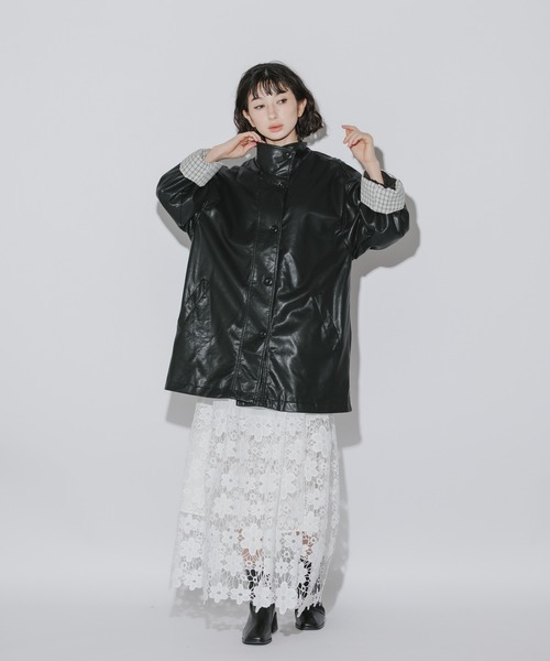 Ao2 Coat AO2(アオズ)の「Faux Leather Basic Half Coat / フェイクレザー ベーシックハーフコート(ブルゾン)」 - WEAR