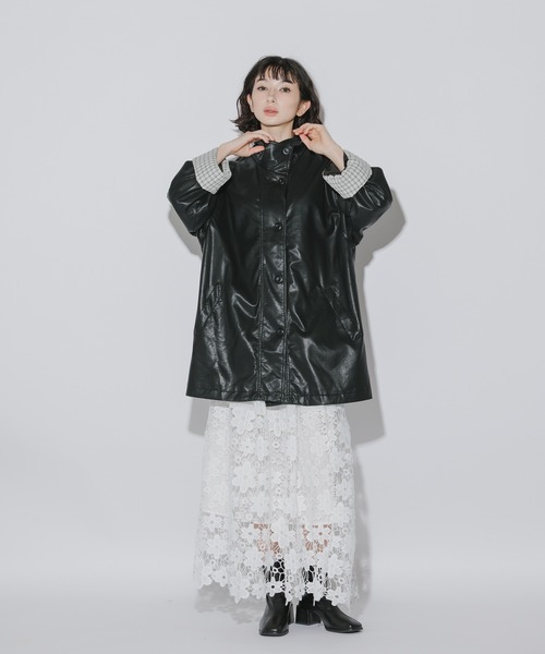 AO2（アオズ）の「Faux Leather Basic Half Coat / フェイクレザー