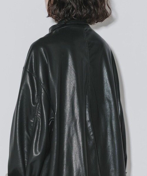 Ao2 Coat AO2(アオズ)の「Faux Leather Basic Half Coat / フェイクレザー ベーシックハーフコート(ブルゾン)」 - WEAR