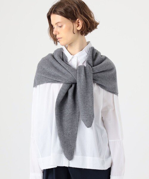 GALERIEVIE　ギャルリーヴィー　スカーフ　カシミア　ストール　白　グレー GALERIEVIE ギャルリーヴィー スカーフ カシミア ストール 白 グレー