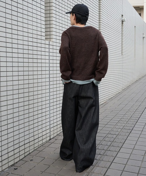 Perushu(ペルーシュ)の「レイヤードリラックスデザインVネックニット(ニット/セーター・メンズ・ベージュ/チャコールグレー/ブラウン・LARGE/MEDIUM)」の15枚目の写真