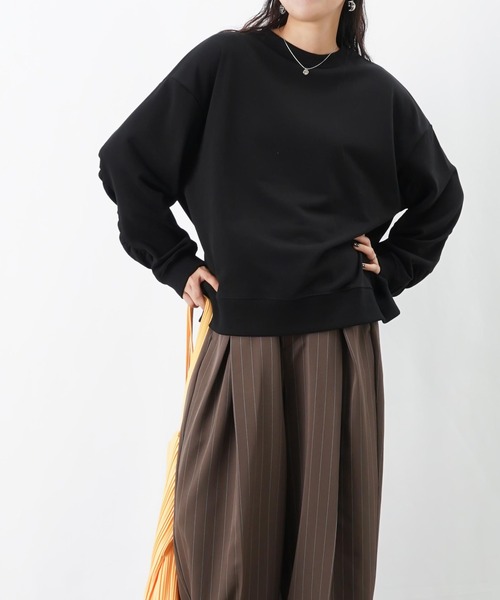 LUCA/LADY LUCK LUCA（ルカ/レディラックルカ）の「LC/LLL ボリュームスリーブ裏毛プルオーバー（スウェット・レディース・グリーン/オートミール/ブラック・FREE）」の13枚目の写真