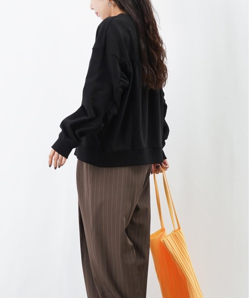 LUCA/LADY LUCK LUCA（ルカ/レディラックルカ）の「LC/LLL ボリュームスリーブ裏毛プルオーバー（スウェット・レディース・グリーン/オートミール/ブラック・FREE）」の14枚目の写真