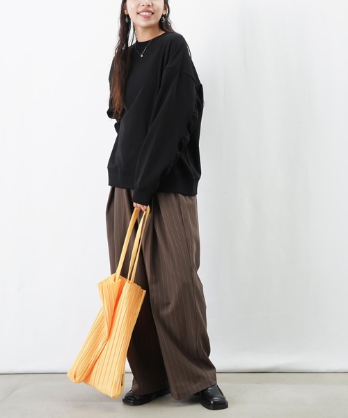 LUCA/LADY LUCK LUCA（ルカ/レディラックルカ）の「LC/LLL ボリュームスリーブ裏毛プルオーバー（スウェット・レディース・グリーン/オートミール/ブラック・FREE）」の12枚目の写真