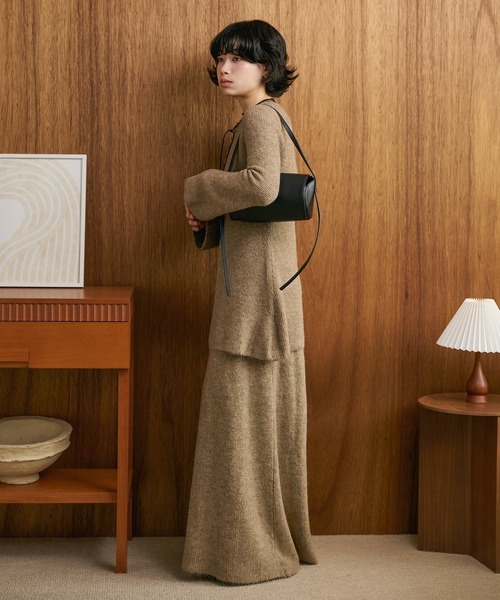 button slit knit set up /フロントボタンスリットニットセットアップ