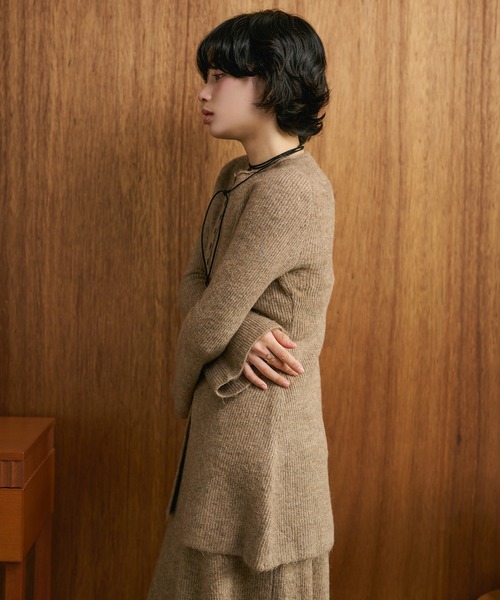 button slit knit set up /フロントボタンスリットニットセットアップ