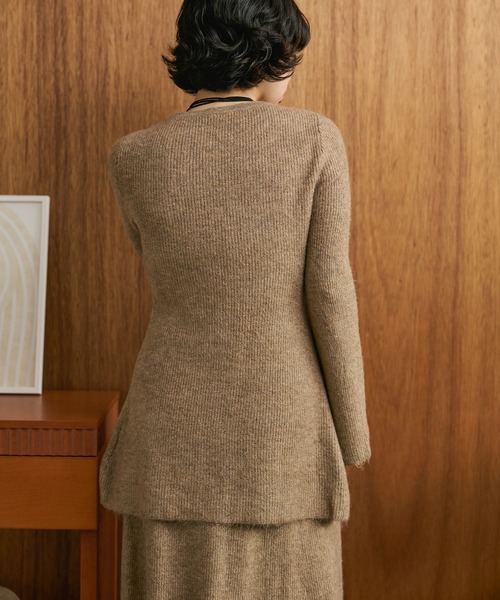 【新品未開封 在庫ラスト】RIB KNIT LOUNGE SET / BROWN GU公式 | コットンカラーラウンジセット(半袖&ショートパンツ)