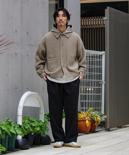 GLOSTER（グロスター）の「【ユニセックス対応】ハンドステッチニットジャケット（カーディガン/ボレロ・メンズ・ベージュ/ブラック/チャコールグレー・S/M/L）」の13枚目の写真