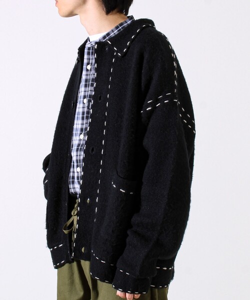 GLOSTER（グロスター）の「【ユニセックス対応】ハンドステッチニットジャケット（カーディガン/ボレロ・メンズ・ベージュ/ブラック/チャコールグレー・S/M/L）」の21枚目の写真