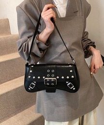 バックルデザインワンハンドルショルダーバッグ