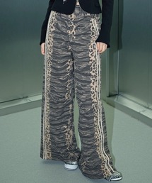 A'GEM/9 × .kom 『.KOM/ドットケーオーエム』 Zebra & Leopard Mix Animal Wide Pants/ゼブラ&レオパードMIX アニマル柄ワイドパンツ
