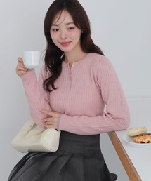 U.S. POLO ASSN.（ユーエスポロアッスン）の「∴WEGO/【26年春 待望の再入荷！】USPOLO別注ヘンリーネックニットプルオーバー（ニット/セーター）」