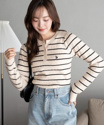 U.S. POLO ASSN. | ∴WEGO/【25年秋冬新作】USPOLO別注ヘンリーネックニットプルオーバー(ニット/セーター)