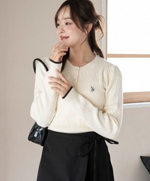 U.S. POLO ASSN.（ユーエスポロアッスン）の「∴WEGO/【25年秋冬新作】別注USPOLOヘンリーネックニットプルオーバー（ニット/セーター・レディース）」