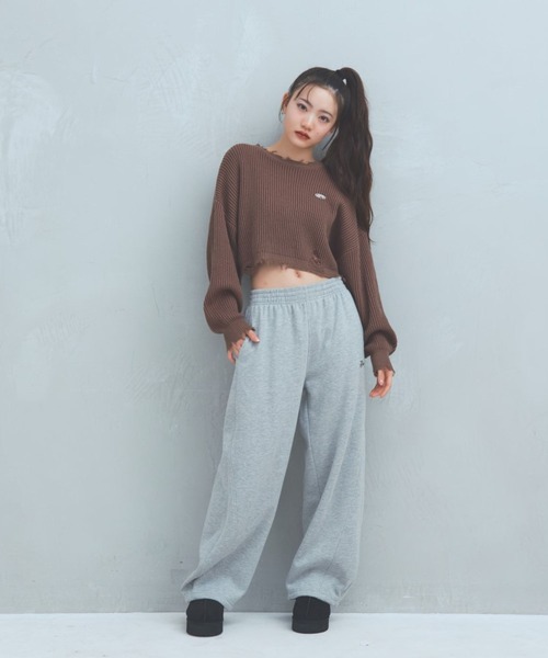 repipi armario（レピピ アルマリオ）の「ルーズキモウスウェットパンツ（スウェットパンツ・キッズ・アイボリー/グレー/ブラック・SMALL/LARGE/MEDIUM）」の19枚目の写真