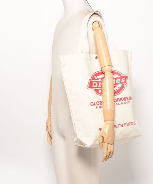 Dickies(ディッキーズ)の「【Dickies(ディッキーズ)】CANVAS TOTE BAG(ショルダーバッグ・レディース・レッド/オフホワイト・FREE)」の11枚目の写真