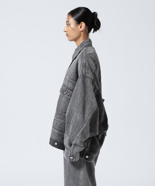 beautiful people（ビューティフルピープル）の「beautiful people/ビューティフルピープル/double-end selvedge denim blouson blk bleach（デニムジャケット・レディース・ブラック・38/42）」の6枚目の写真