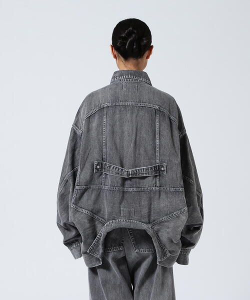 beautiful people（ビューティフルピープル）の「beautiful people/ビューティフルピープル/double-end selvedge denim blouson blk bleach（デニムジャケット・レディース・ブラック・38/42）」の7枚目の写真