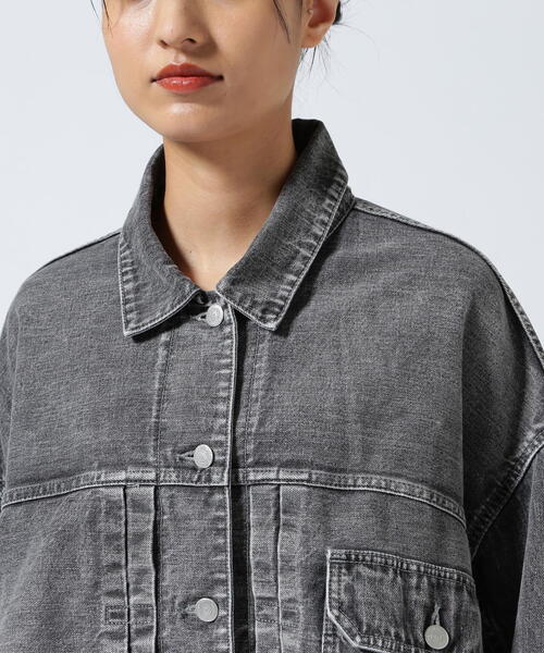 beautiful people（ビューティフルピープル）の「beautiful people/ビューティフルピープル/double-end selvedge denim blouson blk bleach（デニムジャケット・レディース・ブラック・38/42）」の8枚目の写真