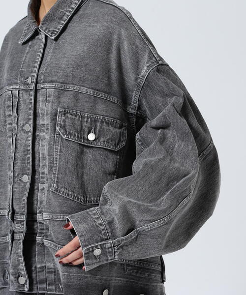 beautiful people（ビューティフルピープル）の「beautiful people/ビューティフルピープル/double-end selvedge denim blouson blk bleach（デニムジャケット・レディース・ブラック・38/42）」の9枚目の写真