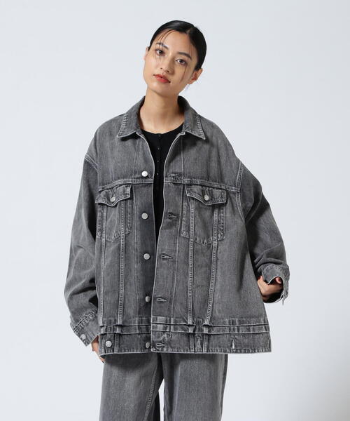 beautiful people（ビューティフルピープル）の「beautiful people/ビューティフルピープル/double-end selvedge denim blouson blk bleach（デニムジャケット・レディース・ブラック・38/42）」の12枚目の写真