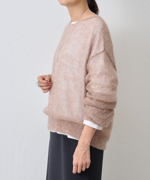 BEARDSLEY(ビアズリー)の「シアーモヘア袖パフプルオーバー(ニット/セーター・レディース・チャコールグレー/ベージュ・FREE)」の10枚目の写真