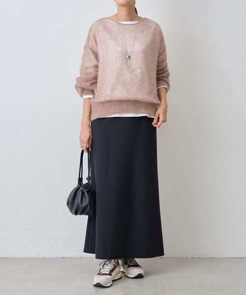 BEARDSLEY(ビアズリー)の「シアーモヘア袖パフプルオーバー(ニット/セーター・レディース・チャコールグレー/ベージュ・FREE)」の11枚目の写真