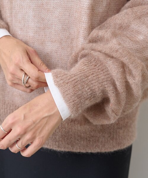 BEARDSLEY(ビアズリー)の「シアーモヘア袖パフプルオーバー(ニット/セーター・レディース・チャコールグレー/ベージュ・FREE)」の15枚目の写真