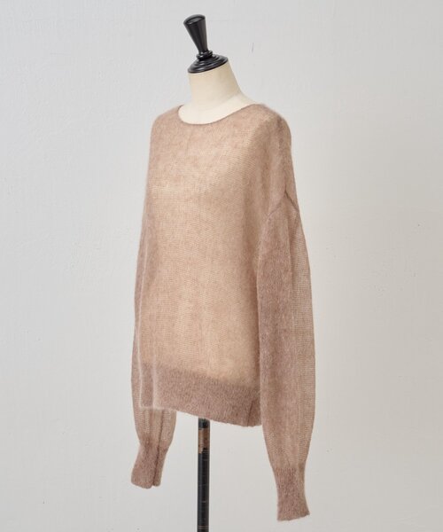 BEARDSLEY(ビアズリー)の「シアーモヘア袖パフプルオーバー(ニット/セーター・レディース・チャコールグレー/ベージュ・FREE)」の16枚目の写真