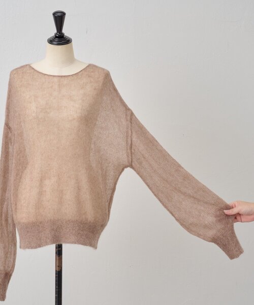 BEARDSLEY(ビアズリー)の「シアーモヘア袖パフプルオーバー(ニット/セーター・レディース・チャコールグレー/ベージュ・FREE)」の19枚目の写真