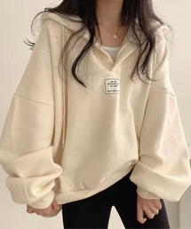 SPIGA | ﾄﾞﾛｯﾌﾟｼｮﾙﾀﾞｰｷｰﾈｯｸｽｳｪｯﾄﾌｰﾃﾞｨ(スウェット)