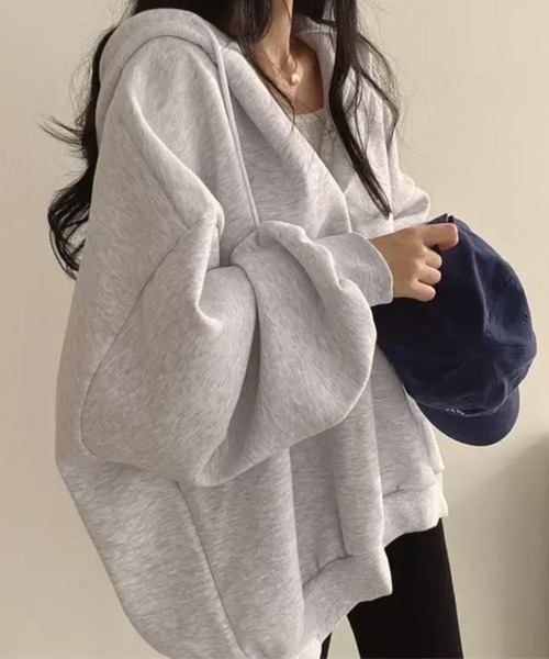 SPIGA（スピーガ）の「ﾄﾞﾛｯﾌﾟｼｮﾙﾀﾞｰｷｰﾈｯｸｽｳｪｯﾄﾌｰﾃﾞｨ（スウェット・レディース・レッド/ブラック/オフホワイト/グレー・SMALL/MEDIUM/LARGE/X-LARGE）」の7枚目の写真