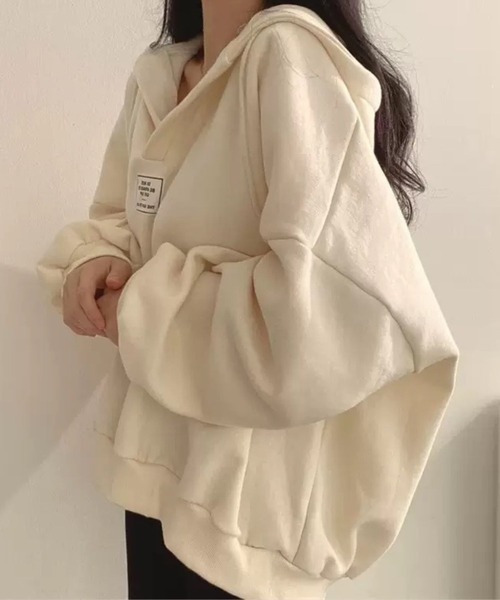 SPIGA（スピーガ）の「ﾄﾞﾛｯﾌﾟｼｮﾙﾀﾞｰｷｰﾈｯｸｽｳｪｯﾄﾌｰﾃﾞｨ（スウェット・レディース・レッド/ブラック/オフホワイト/グレー・SMALL/MEDIUM/LARGE/X-LARGE）」の11枚目の写真